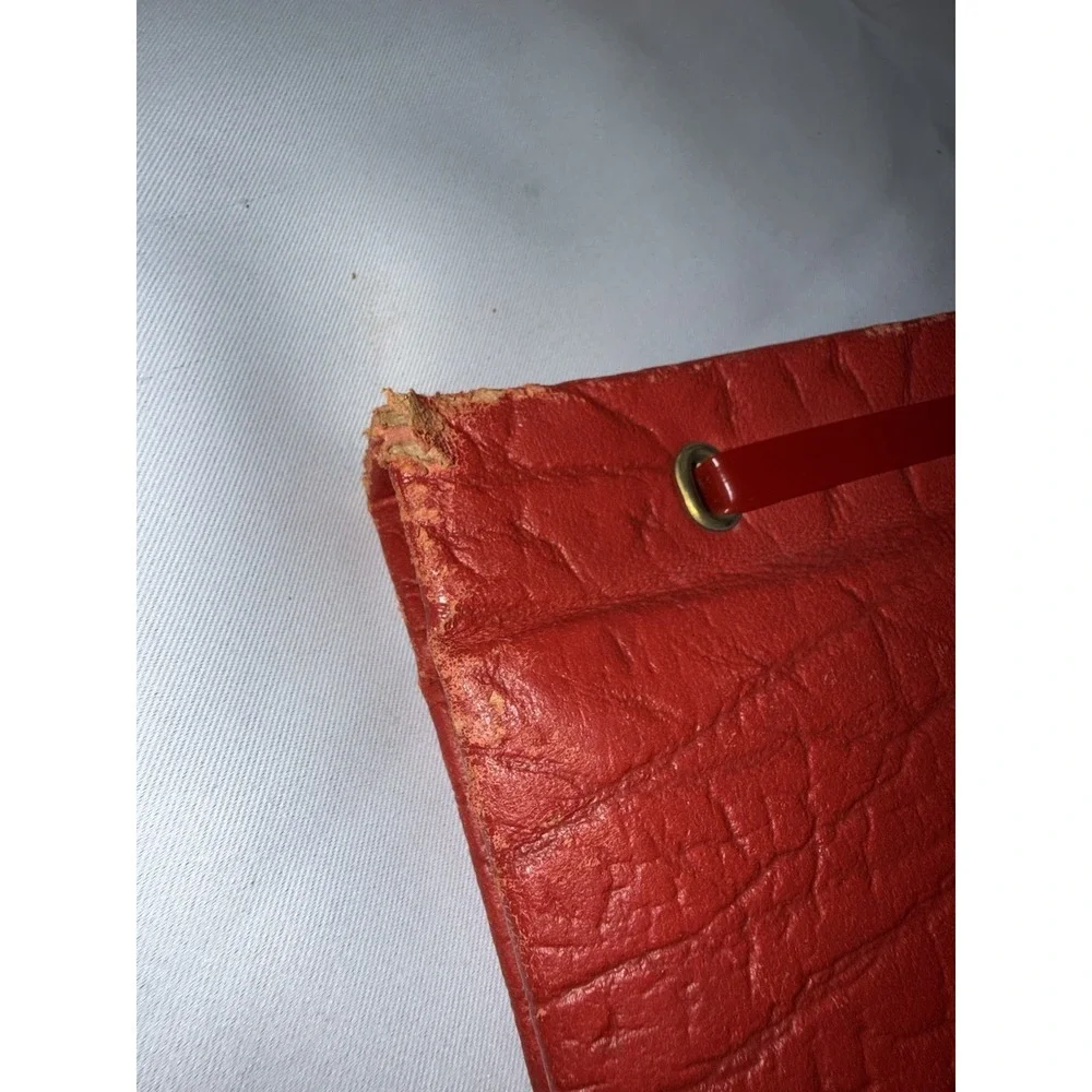 Vintage Faux Alligator Leather Red Photo Journal Album‎ , Paper Overlays